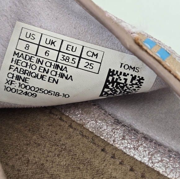 Tom’s Pink Metallic Jutti Mule Slip-on Flats Size 8 - Picture 14 of 15